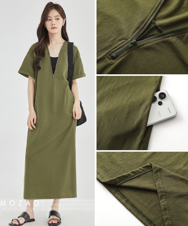 着痩せロングワンピース