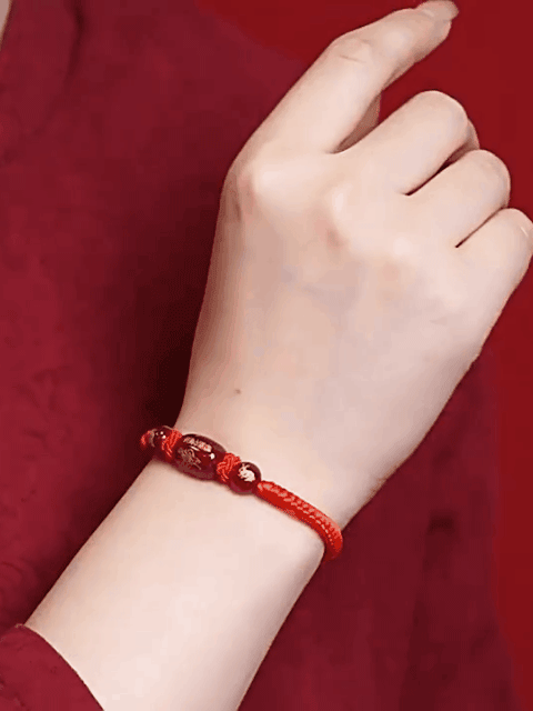 手工編織紅色瑪瑙十二生肖守護神手鍊