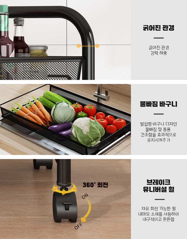 이동식 다기능 수납 트롤리