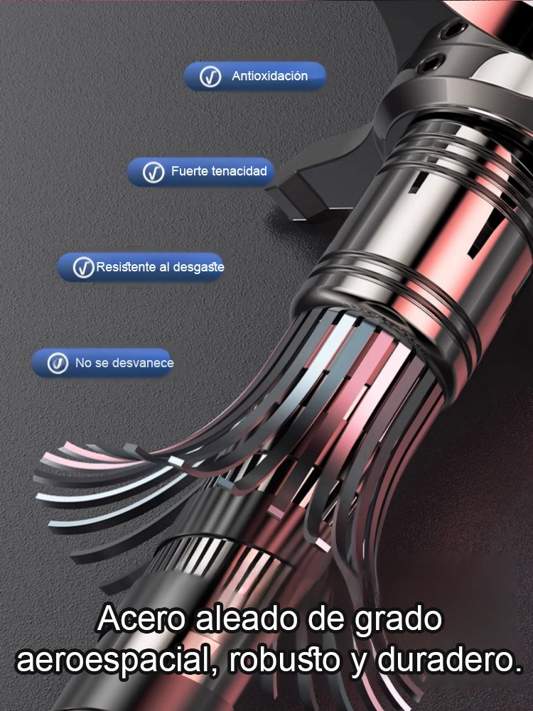 Bastón de senderismo multifuncional telescópico de acero aleado con bloqueo de resistencia para exte