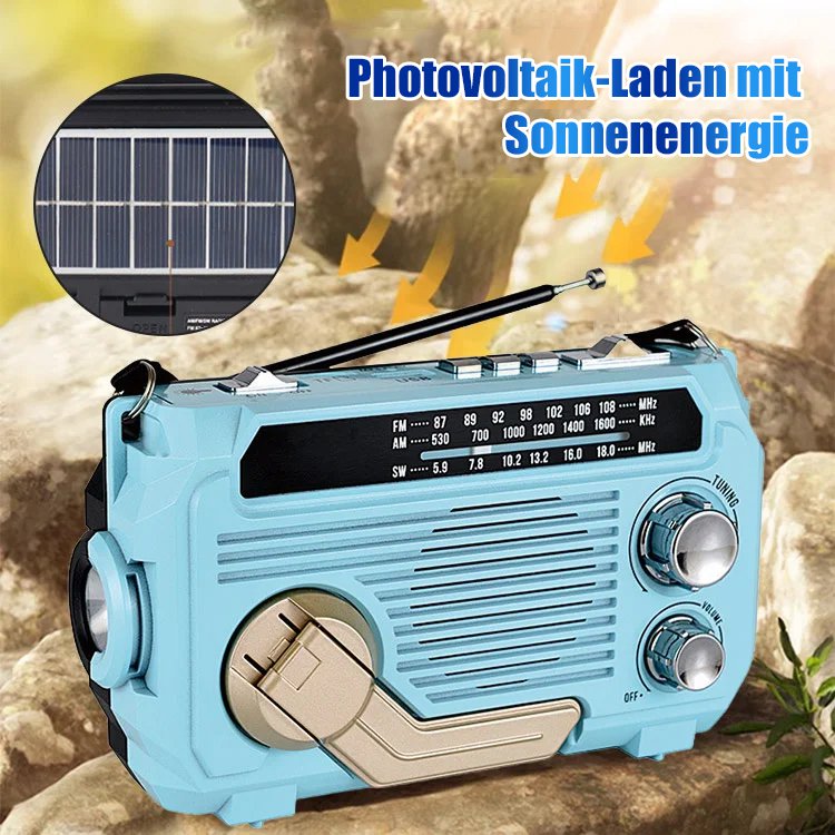 Handgekurbeltes Notstromradio