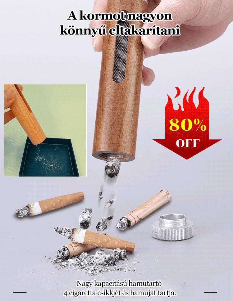 Vezeték nélkülihordozható hamutartó