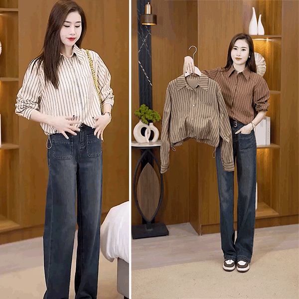 レディースストライプシャツ