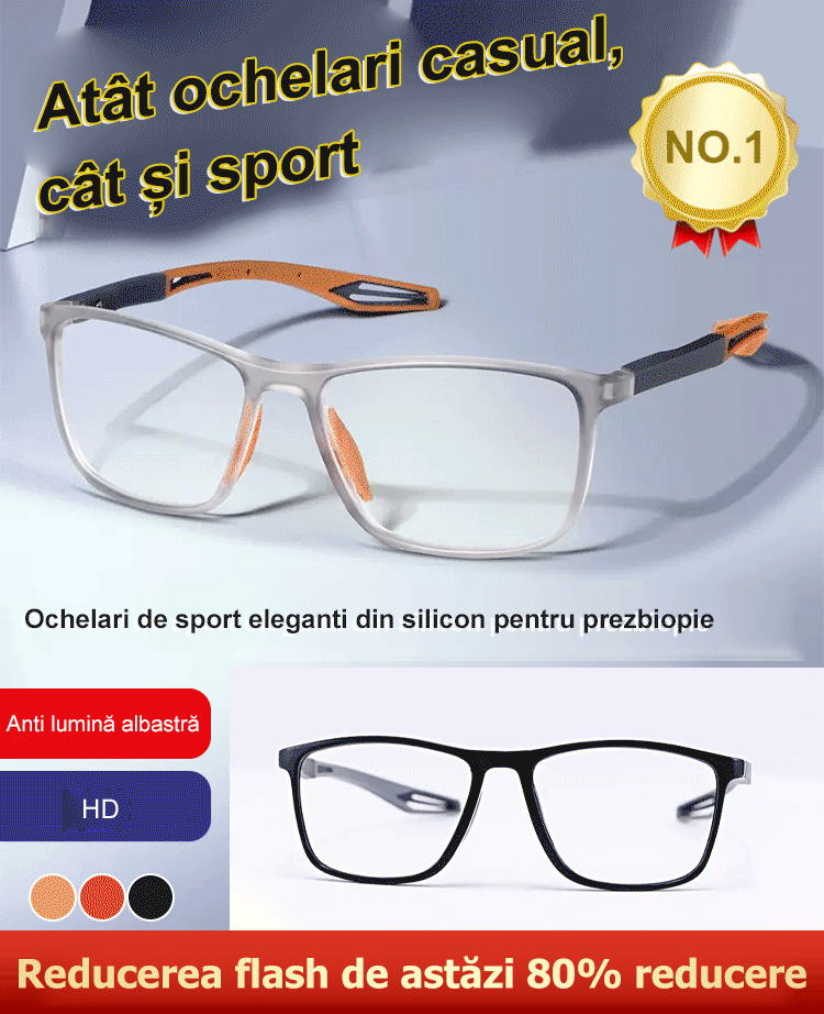 Ochelari de lectură sport din silicon de modă