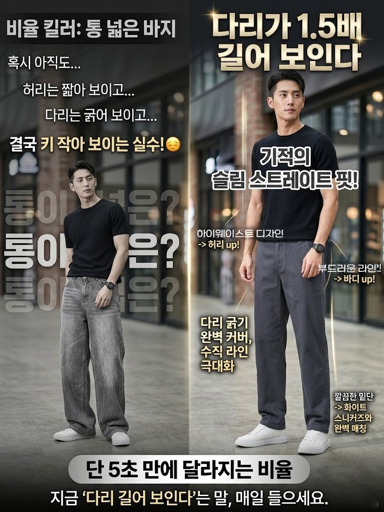 트렌디한 포켓 지퍼 캐주얼 팬츠