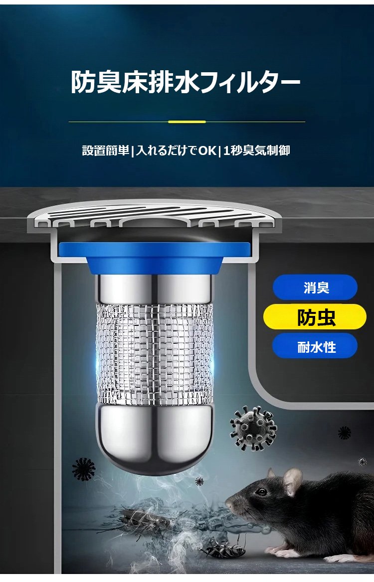 床排水フィルターの設置例