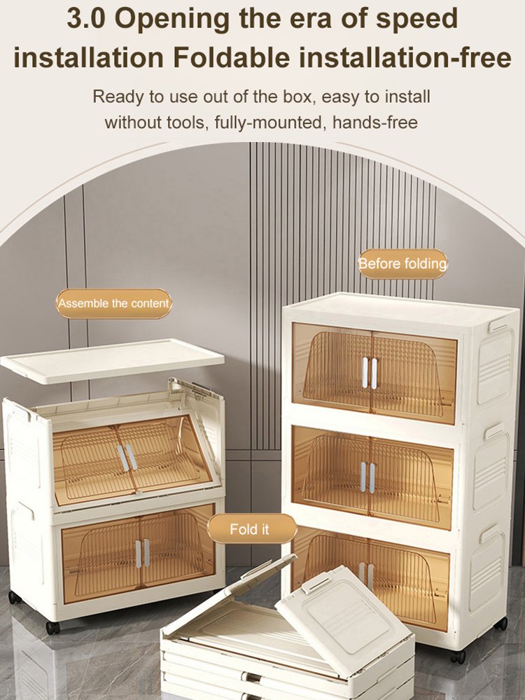 Multifunctional folding storage cabinet