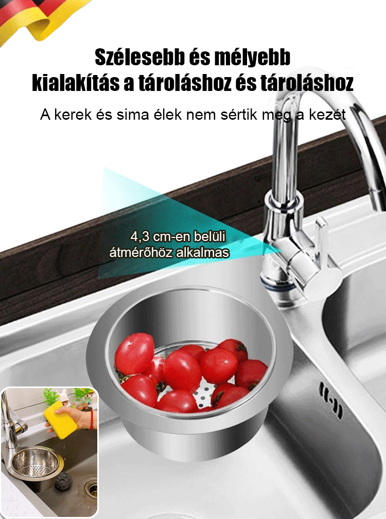 304-es rozsdamentes acél szűrőkosár