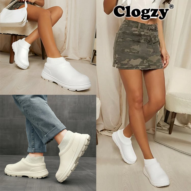 Non-slip and waterproof leather slippers with socks