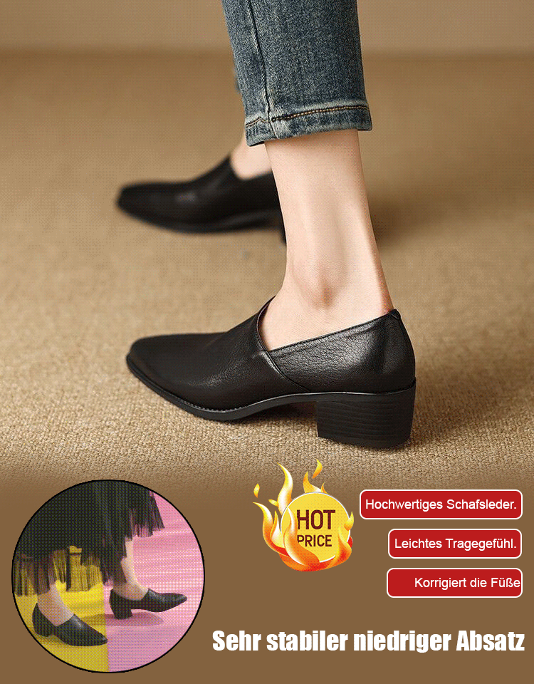 Vintage spitze Zehe Lammfell Schuhe