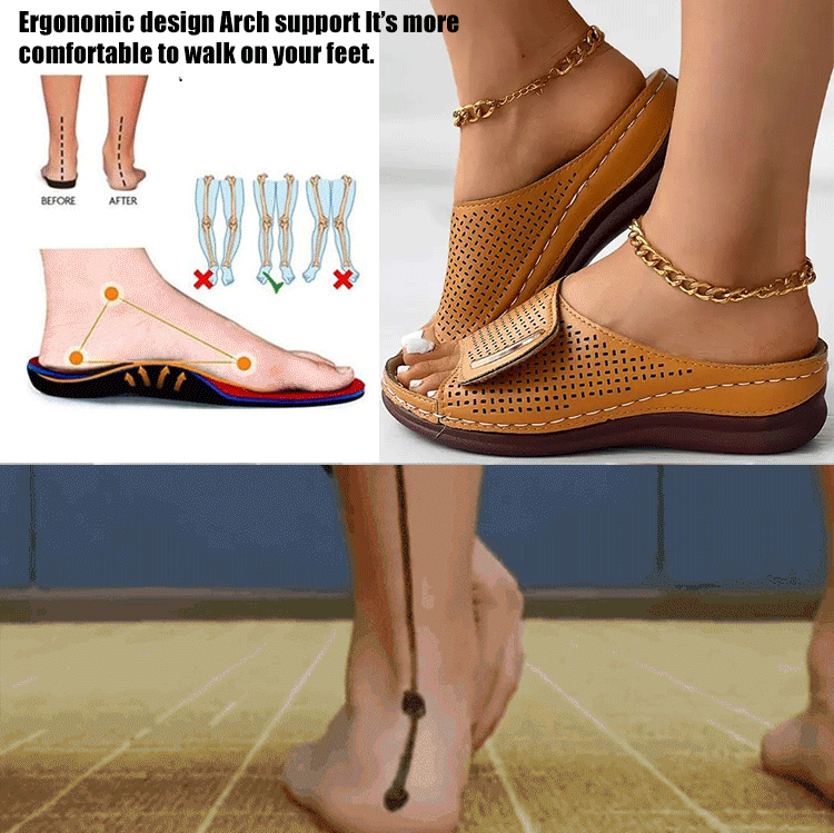 Retro thick-soled casual slippers