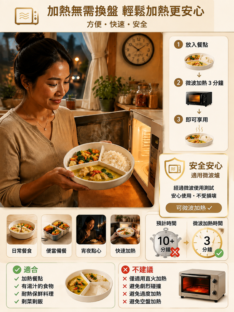 三格陶瓷分餐盤