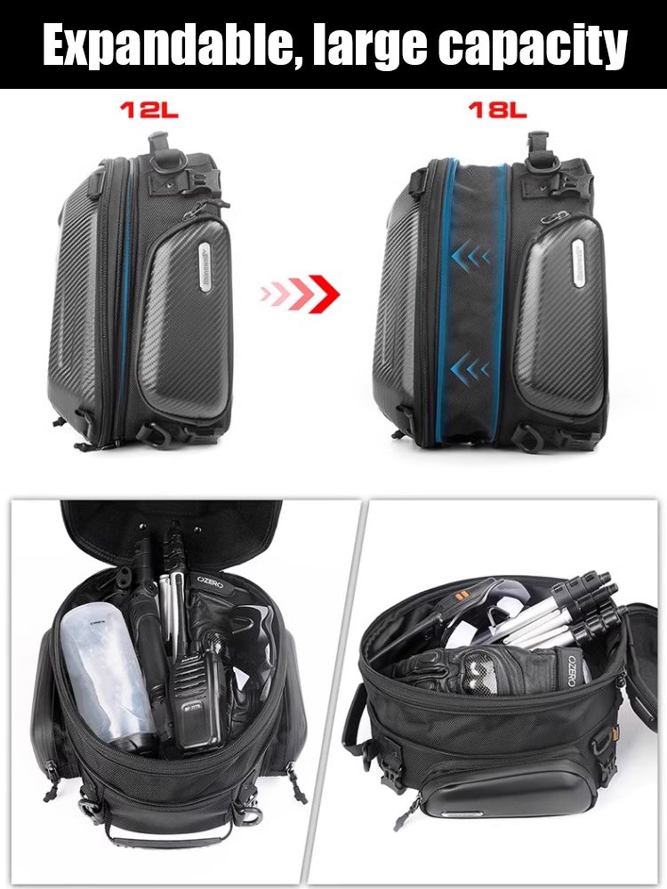 【Anti-theft large capacity】Motorcycle hard shell rear tail bag