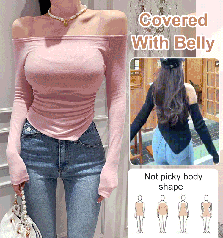 Seductive Off-Shoulder Irregular T-Shirt