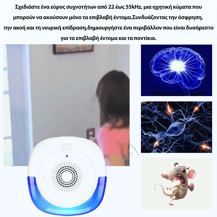 Συσκευή απώθησης ποντικών, κουνουπιών και εντόμων