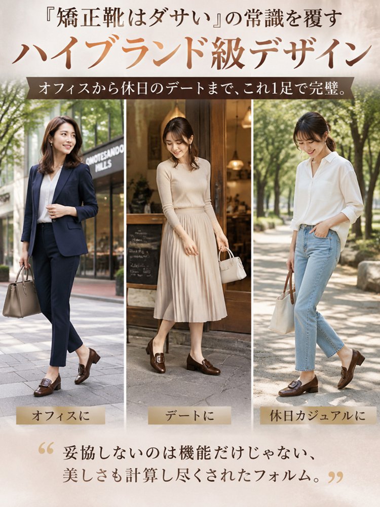 【疲れ知らず】スクエアトゥ美脚ローファー