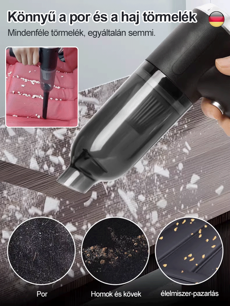 Vezeték nélküli hordozható autó és otthoni porszívó