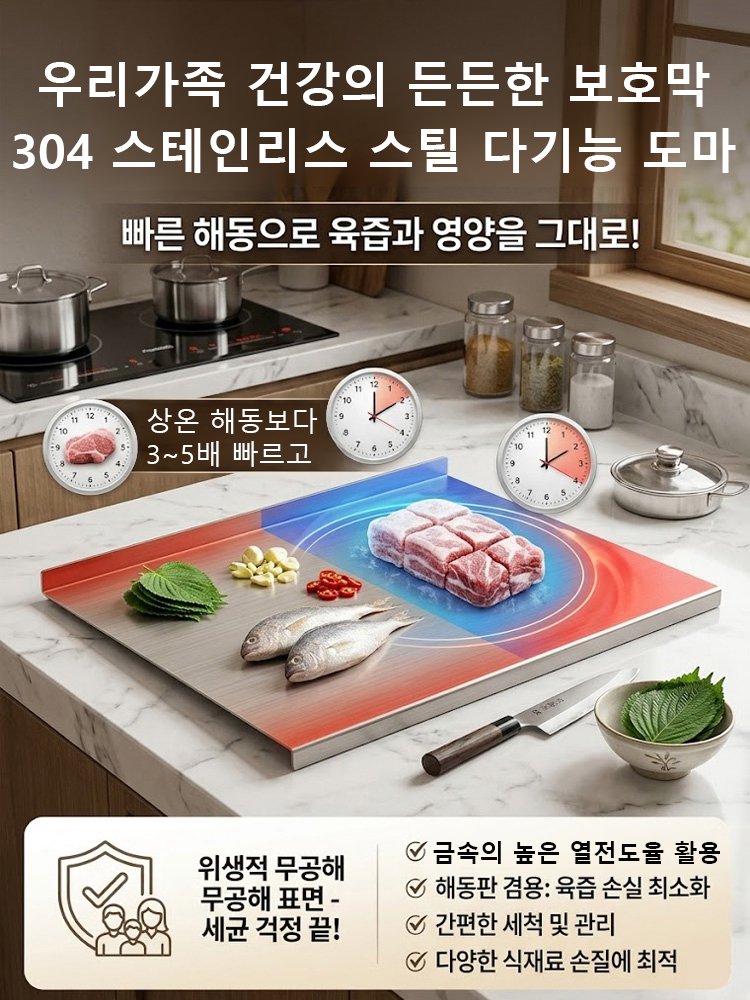 304 스테인리스  스틸 다기능 도마