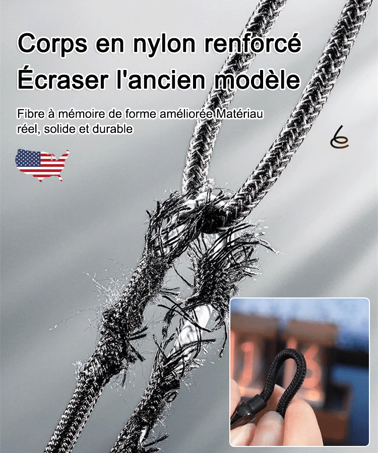 Câble de données 3-en-1 à charge super rapide et lumineux transparent