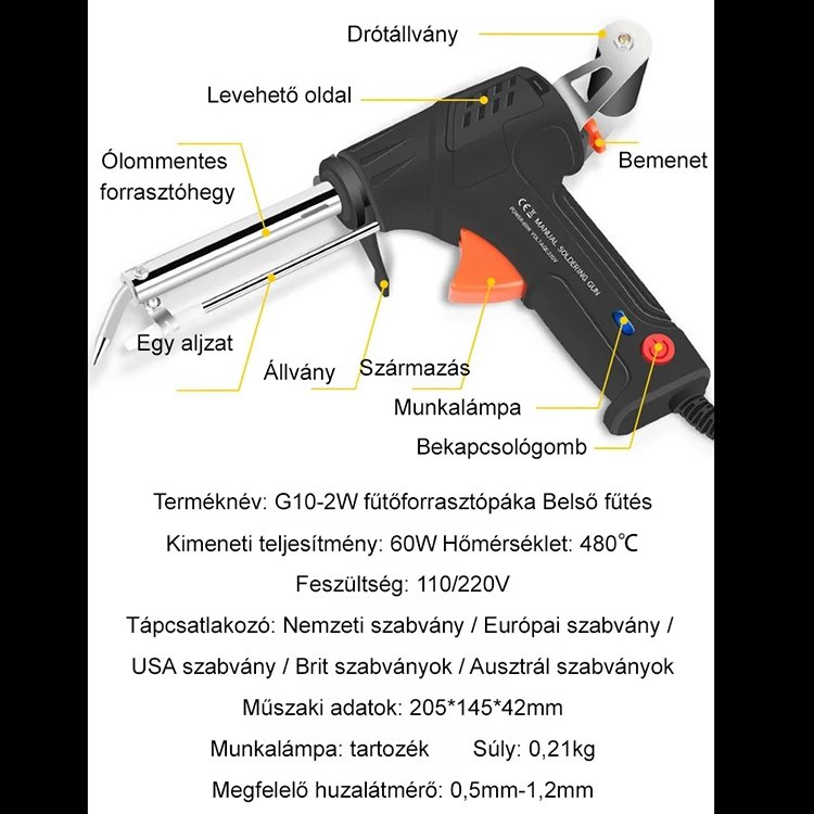 Multifunkcionális elektromos forrasztópáka készlet.
