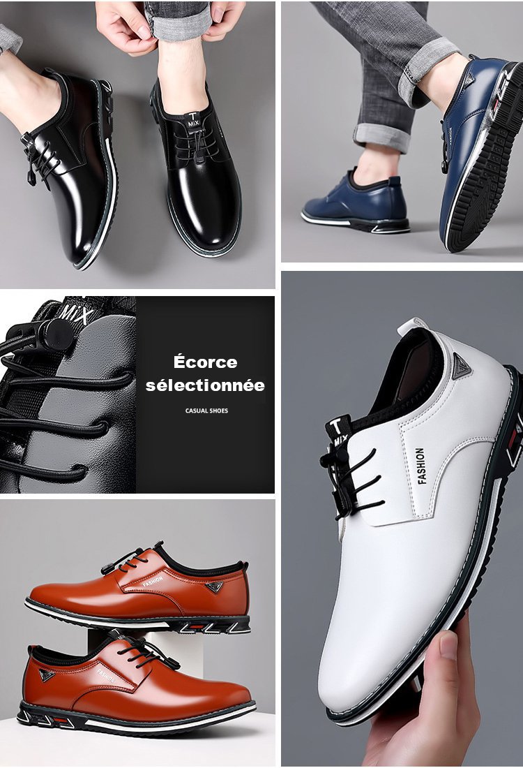 Chaussures en cuir décontractées pour hommes de marque italienne (best-seller)