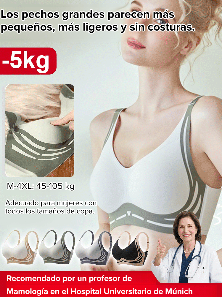 Sujetador sin marcas con efecto lifting para prevenir la caída