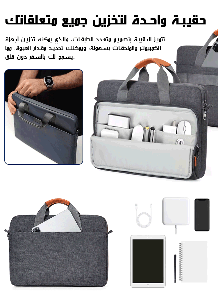 [حقيبة واحدة لثلاثة استخدامات] حقيبة حاسوب مقاومة للماء والخدش