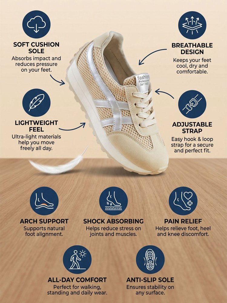 Breathable Color-Block Platform Women's Shoes