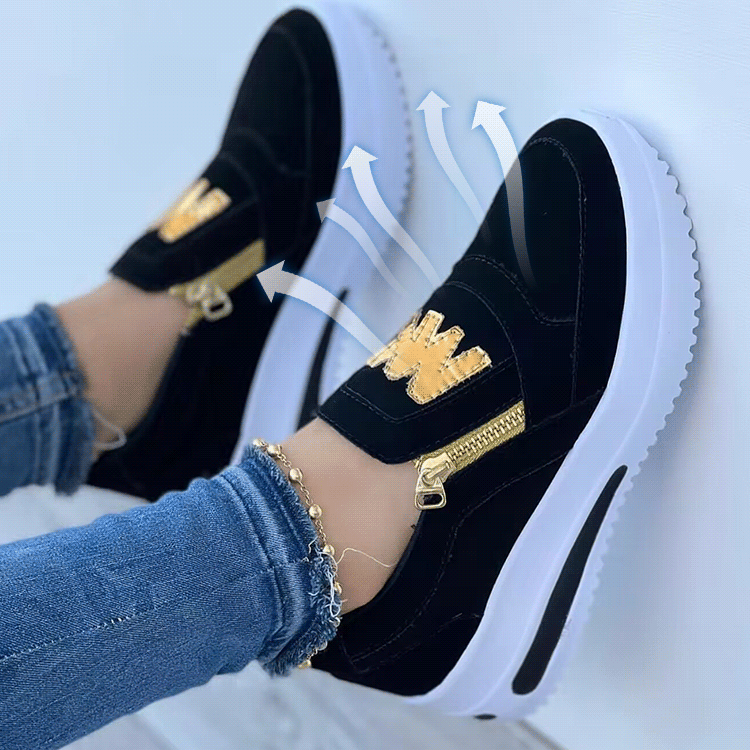 Plateauschuhe mit seitlichem Reißverschluss