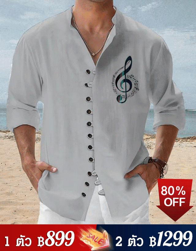 เสื้อเชิ้ตลำลองพิมพ์ลาย 3D รุ่นบาง ดูเป็นผู้ใหญ่