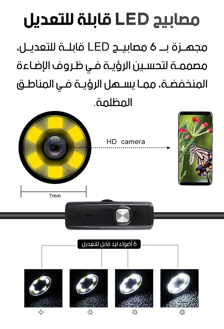 جهاز فحص الأنابيب الصناعية بمنفذ USB