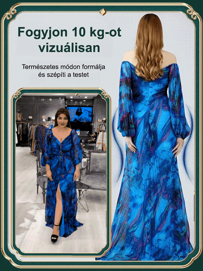 Új party hosszú ujjú arany selyem ruhák