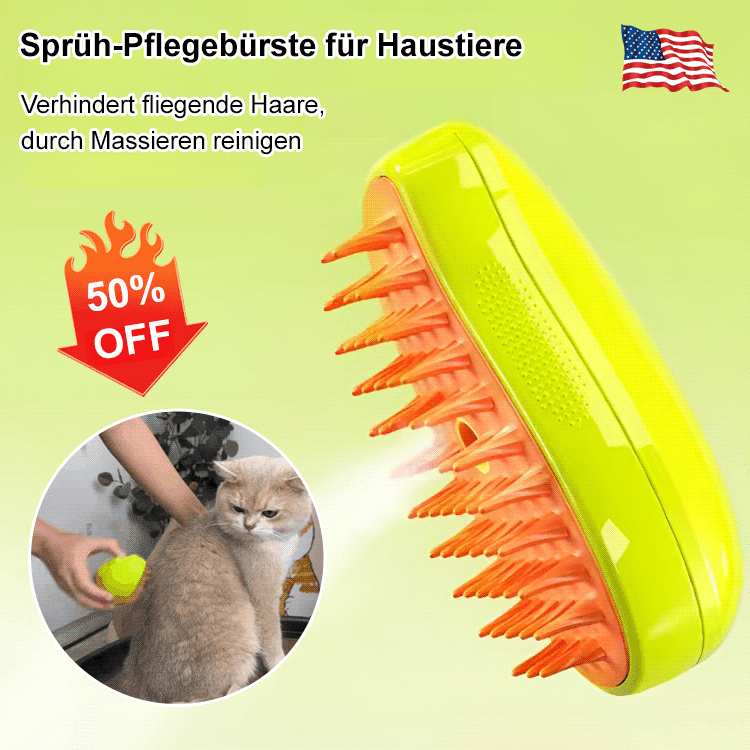 Ein-Knopf-Spray gegen fliegendes Fell Haustier Elektrische Sprühmassagebürste