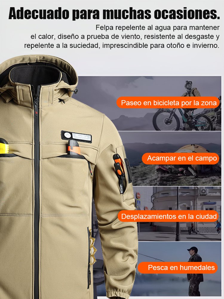 Chaqueta de asalto al aire libre impermeable, cortaviento y forrada.