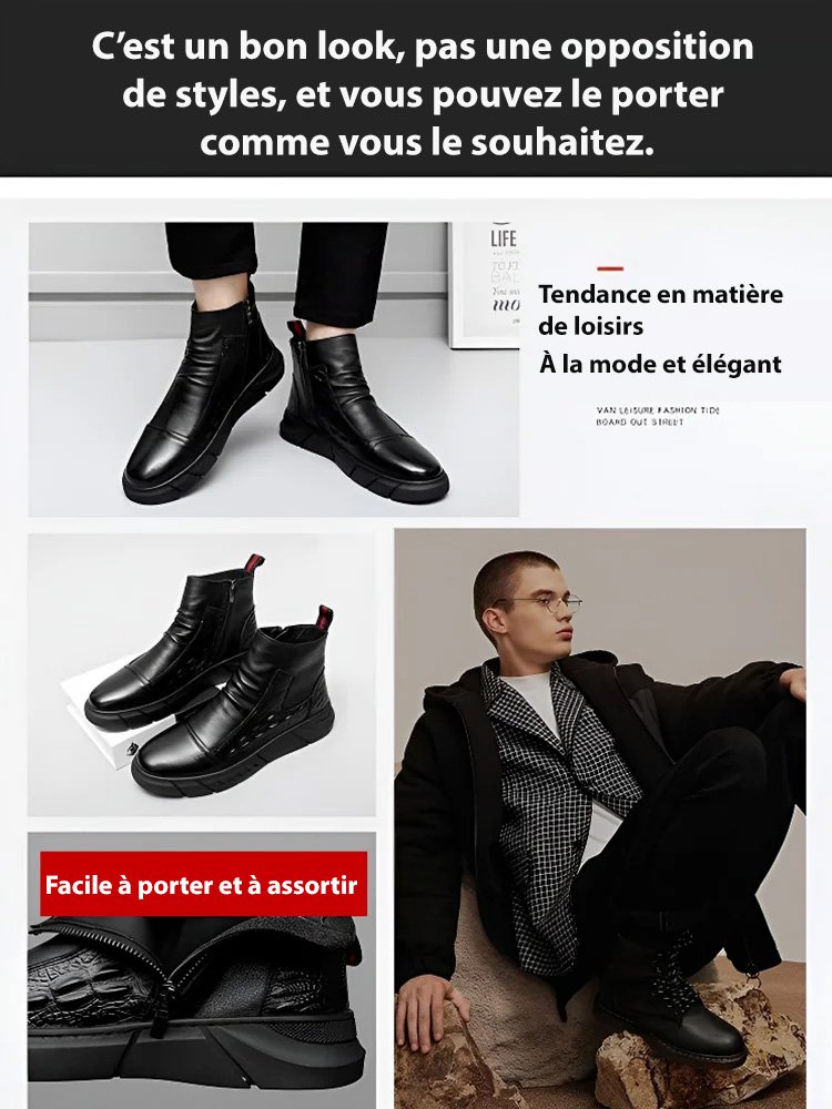 Bottes Martin hautes de style britannique
