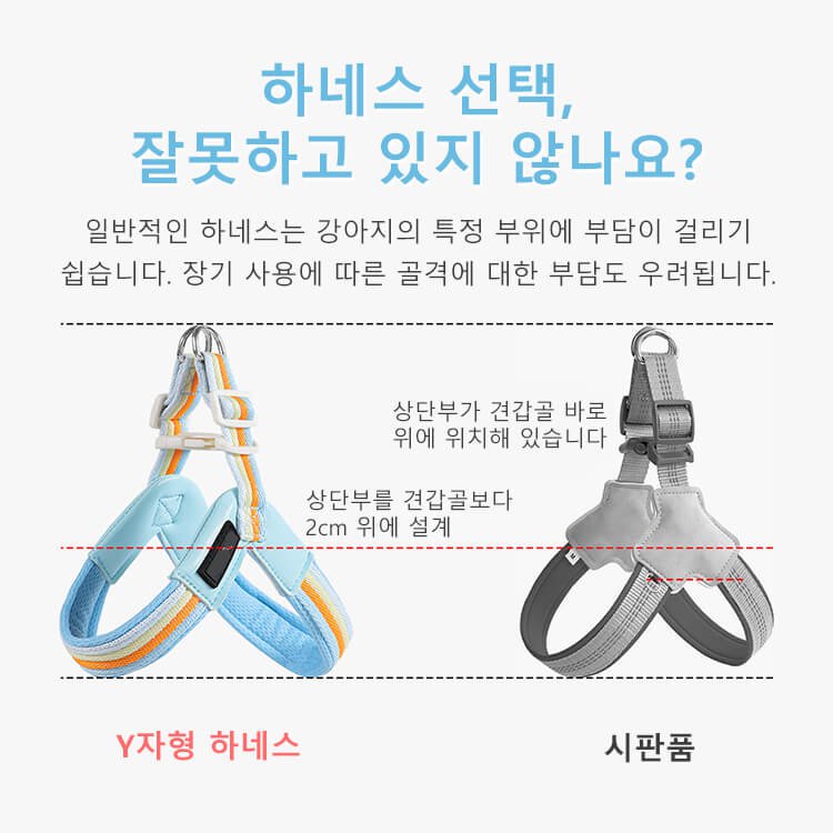 giipet-반려견 Y자형 하네스 세트