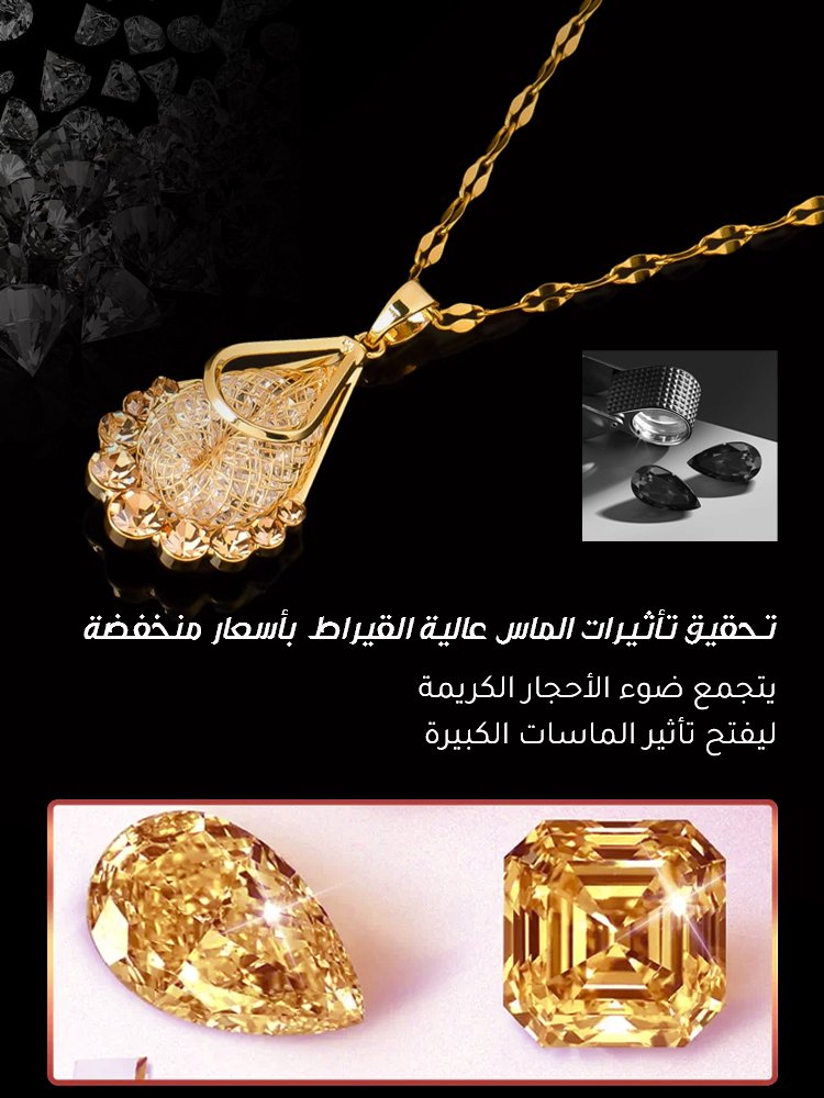 [المجوهرات المفضلة للحفلات]طقم قلادة وأقراط على شكل قطرة من الزركون