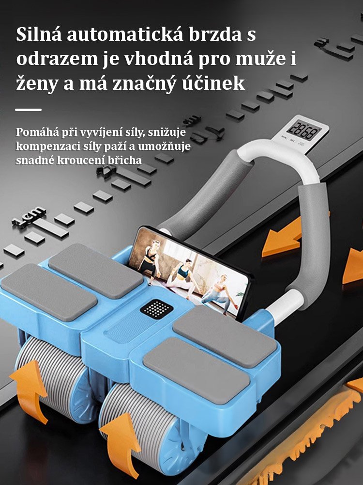 Čtyřkolový automatický návratový posilovač břišních svalů