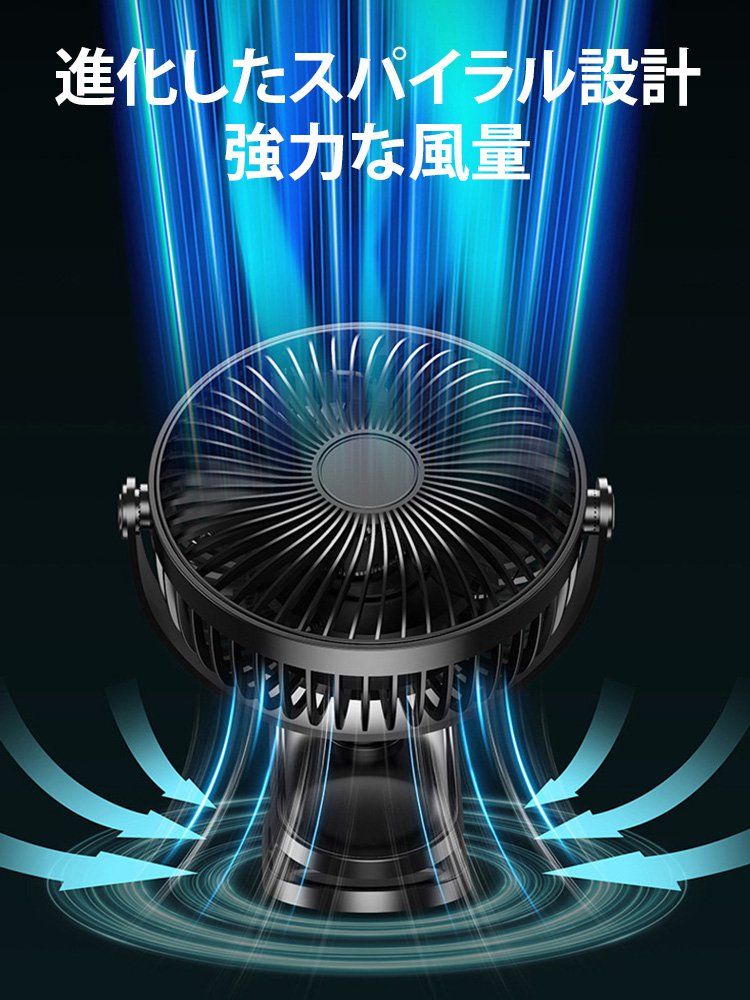 【クリップ式】USB小型静音ファンLEDライト付き