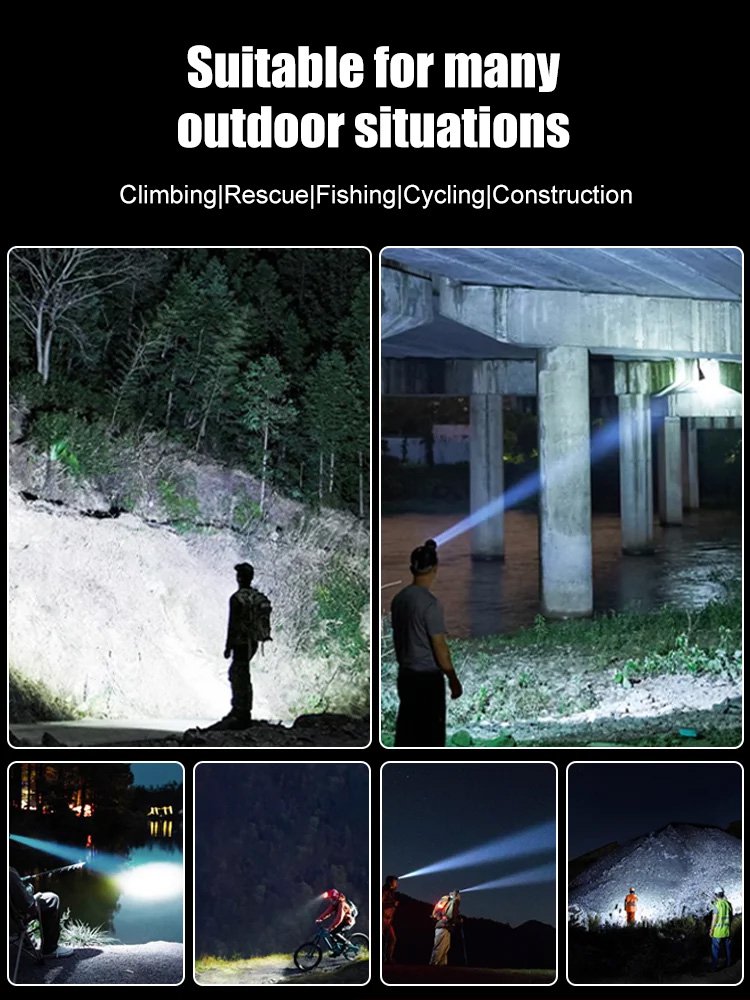 [Induction strong light] Outdoor telescopic headlight