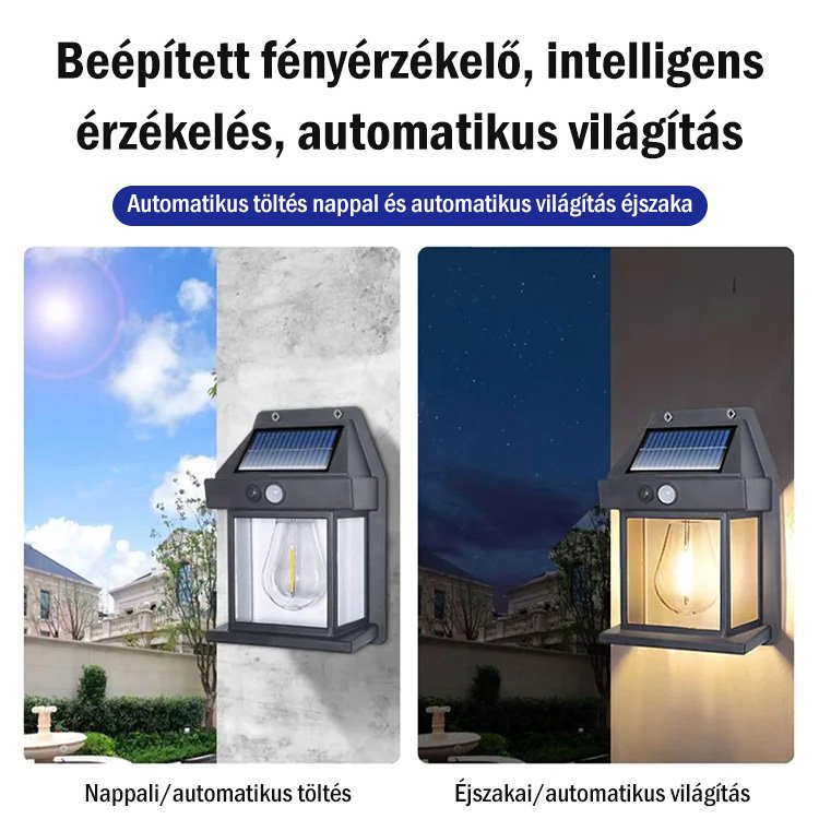 Napelemes kültéri LED udvarlámpa