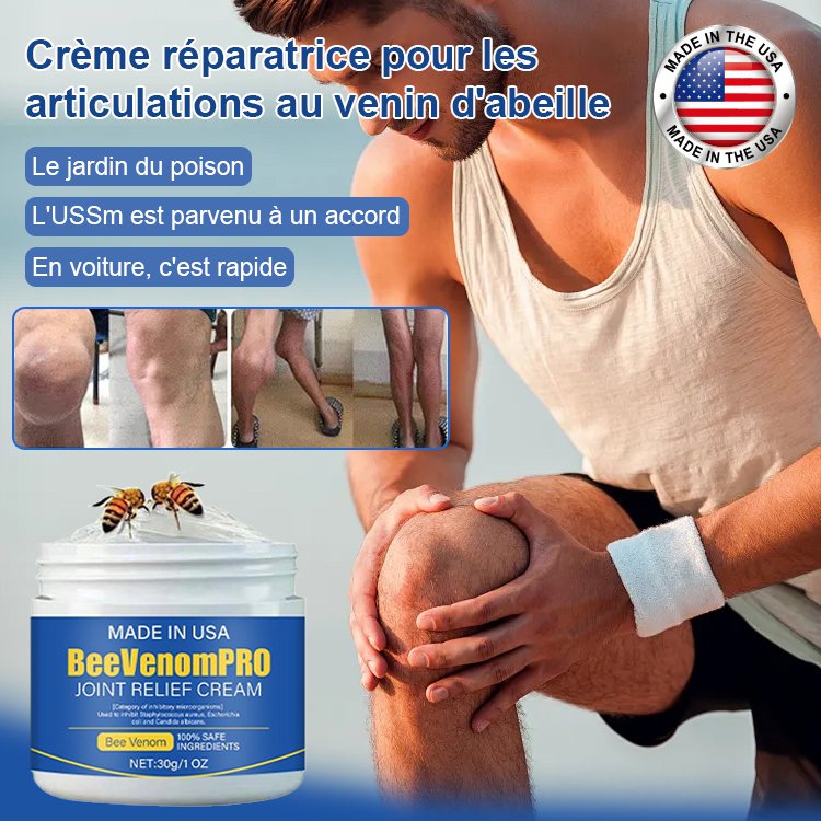Crème réparatrice pour articulations au venin d'abeille