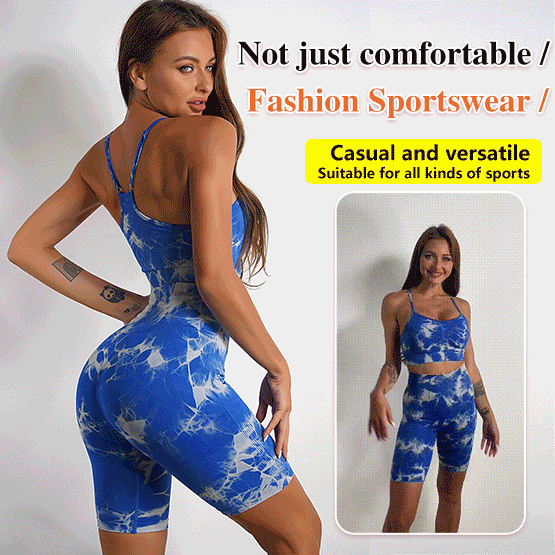 Tie-dye Bralette and Tank Top Fitness Set