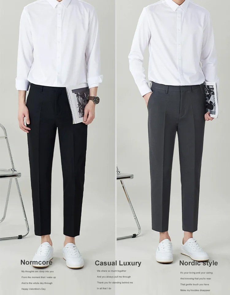 メンズノンアイロンスラックス