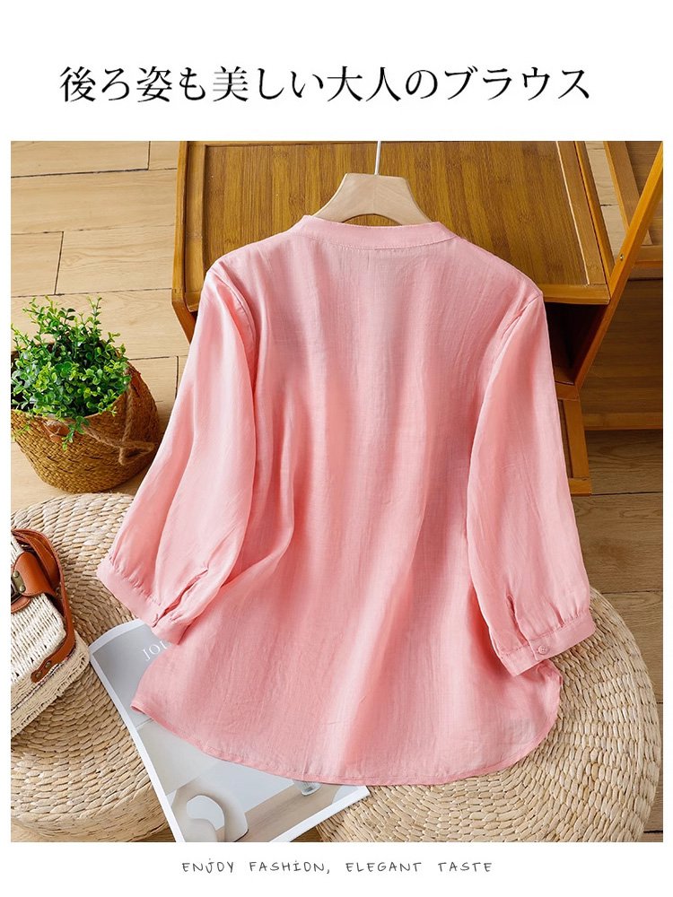 ラミー半袖ブラウス