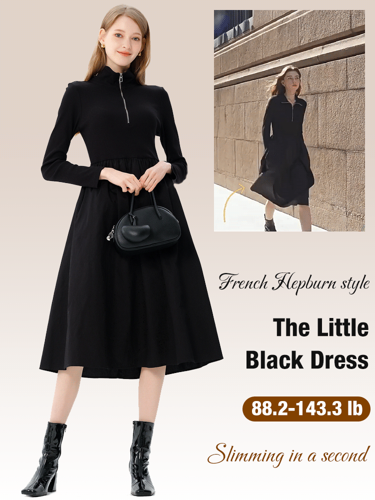 French Hepburn Style Women's Long Dress