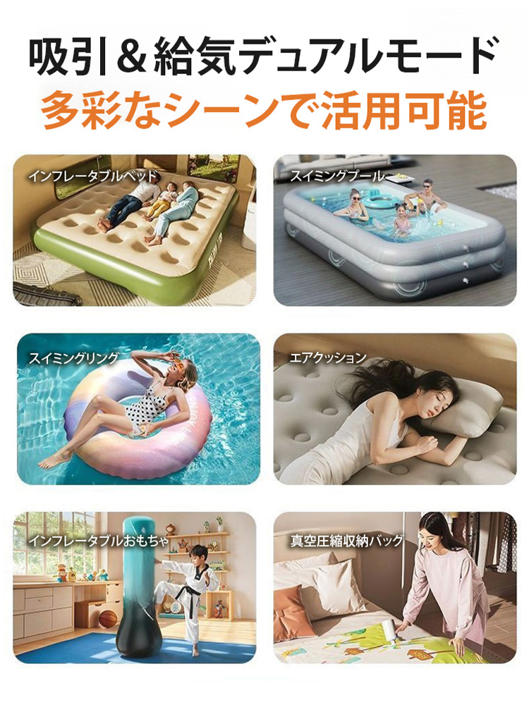 ハイパワーエアーポンプ真空圧縮収納バッグ