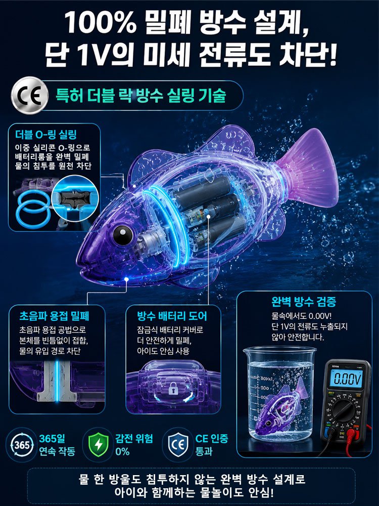 물속에서 스스로 헤엄치는 아기 목욕놀이 물고기 장난감