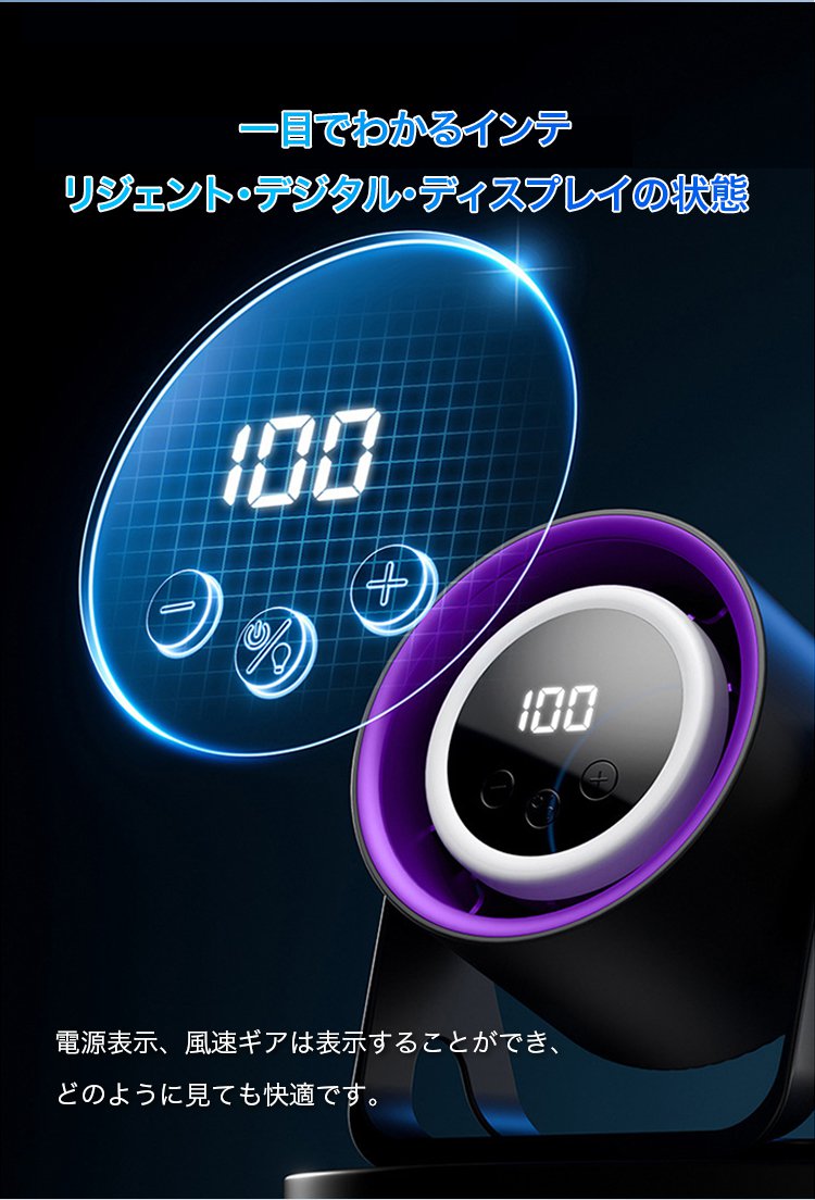 デジタル表示で風量調節が可能な最新扇風機