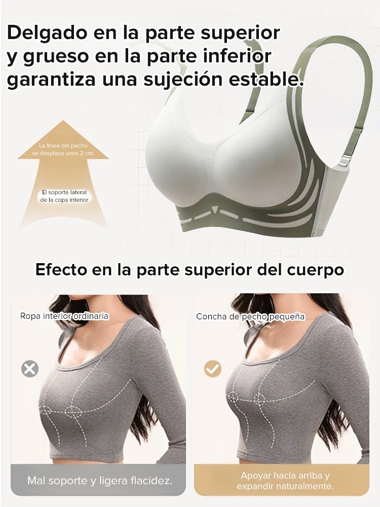 Sujetador sin marcas con efecto lifting para prevenir la caída